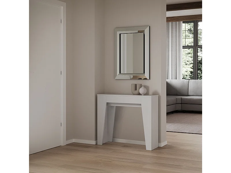 Uitschuifbare sidetable 90x25/181 cm Narrow eiken wit