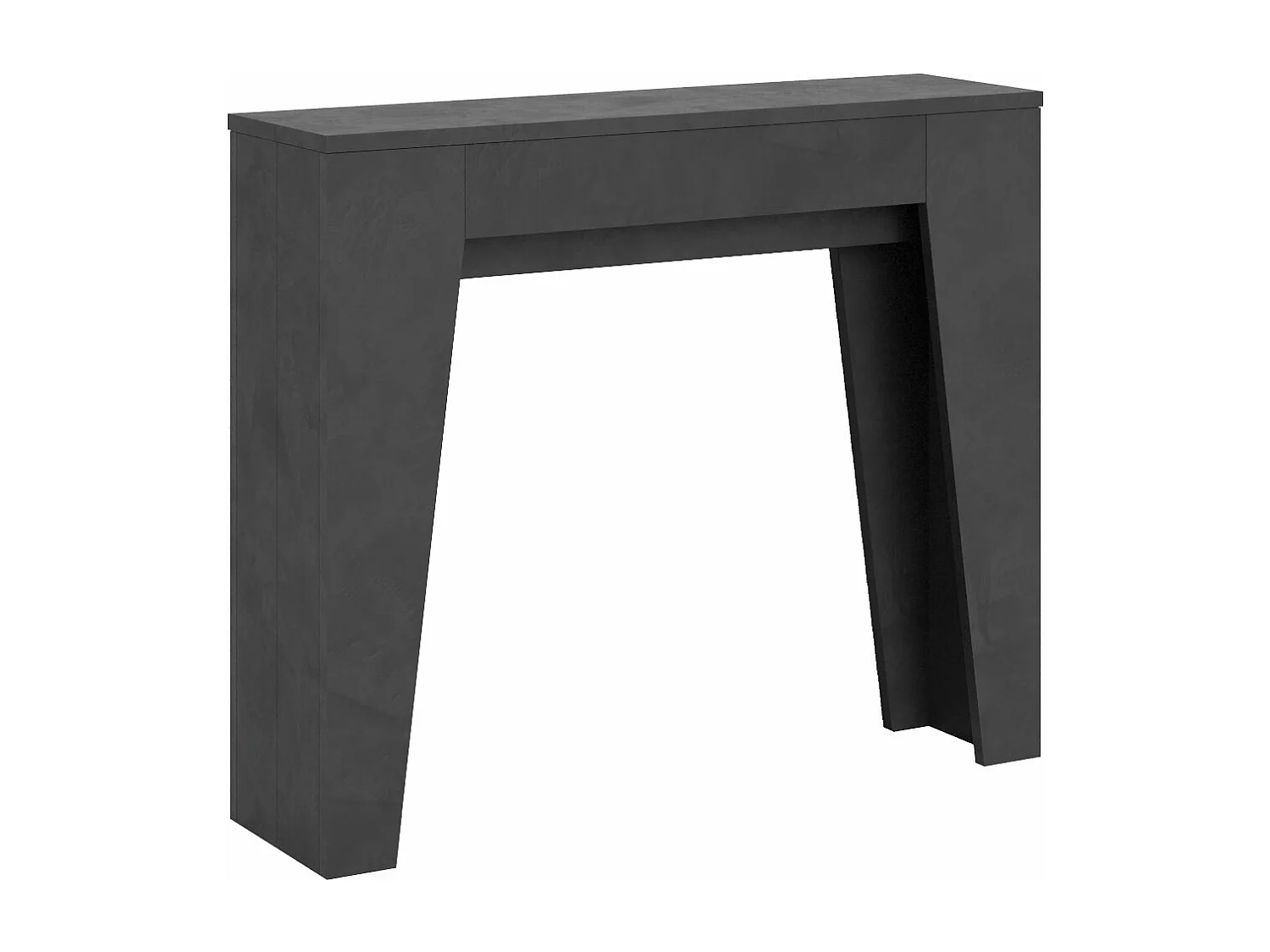 Kleine uitschuifbare houten console Bora 90x25/181 cm-Kleur Houtskool grijs