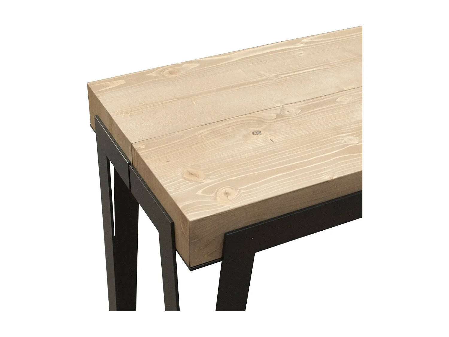 Ausziehbare Konsole 90x40/290 cm Rio Tinto Fir mit Rostrahmen