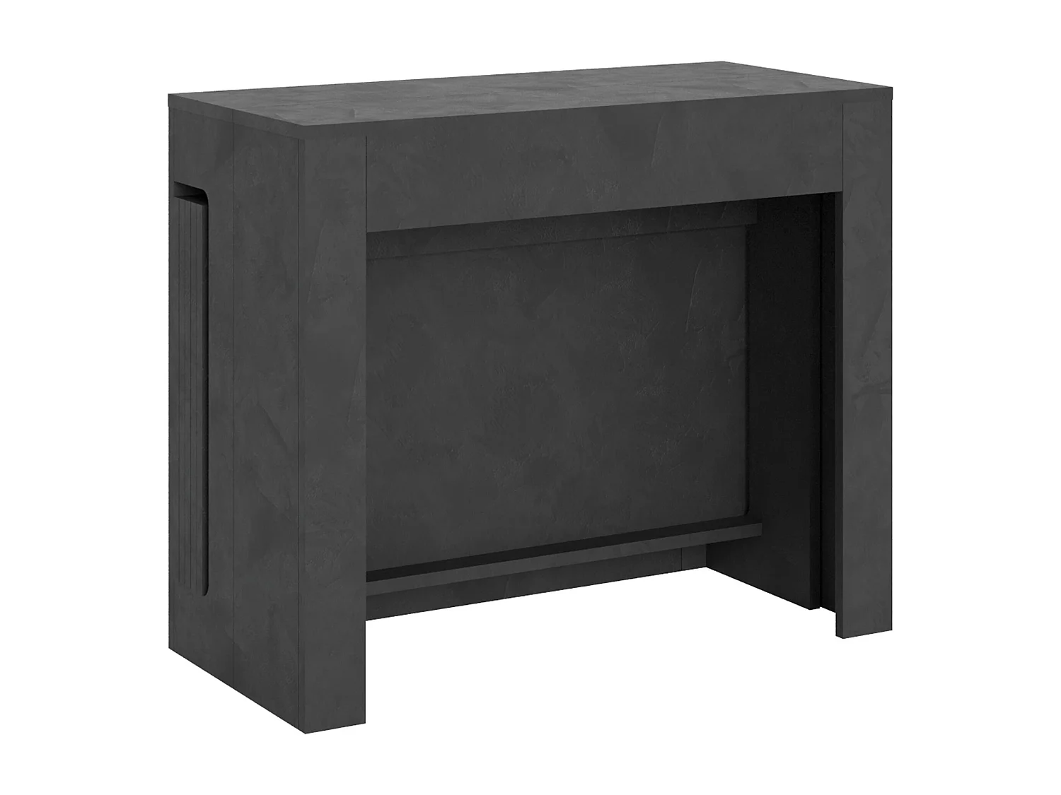 Console extensible 90x42/302 cm Evolve anthracite spatulé rallonges internes