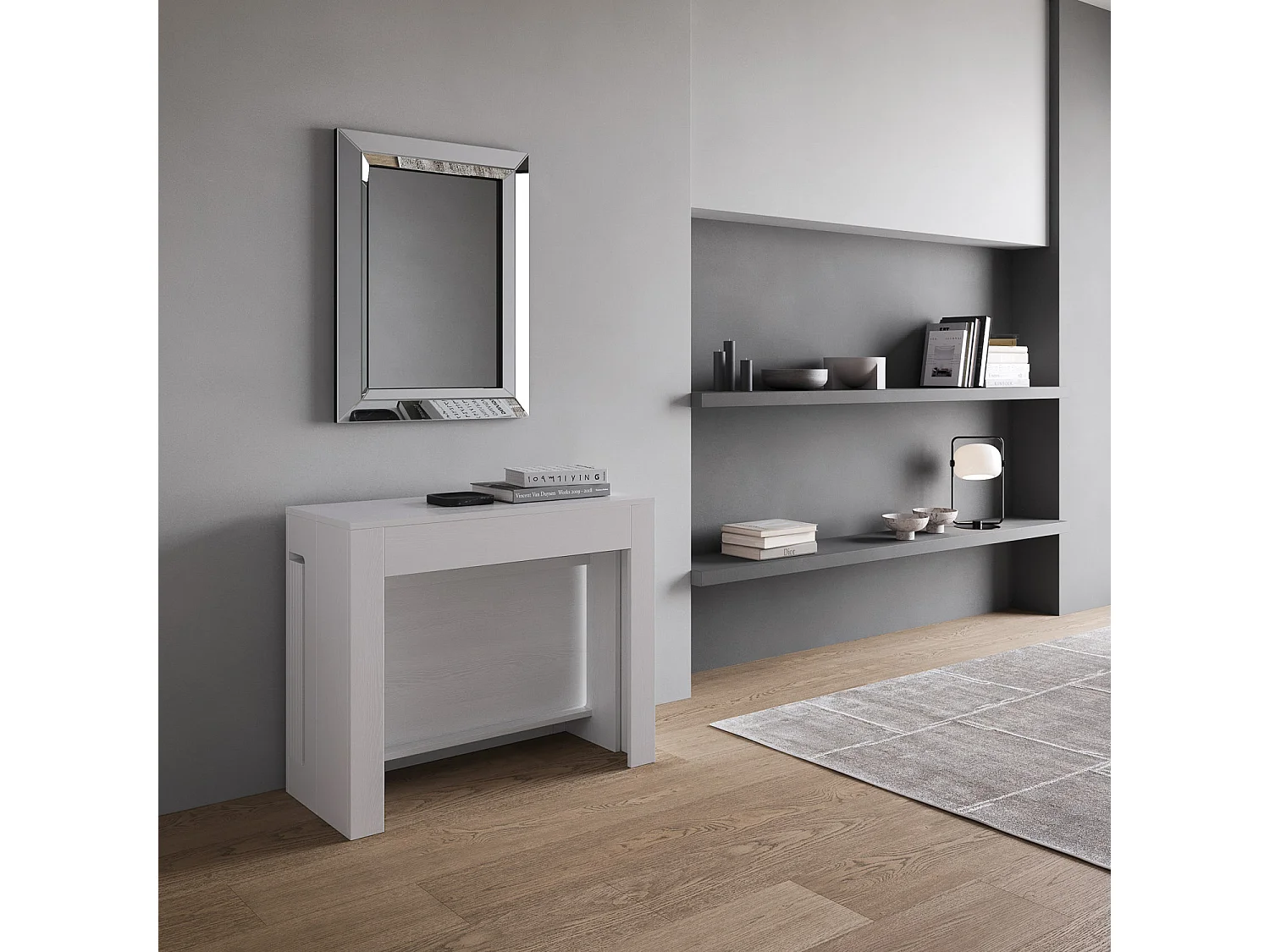 Uitschuifbare console 90x42/302 cm Evolve White Ash