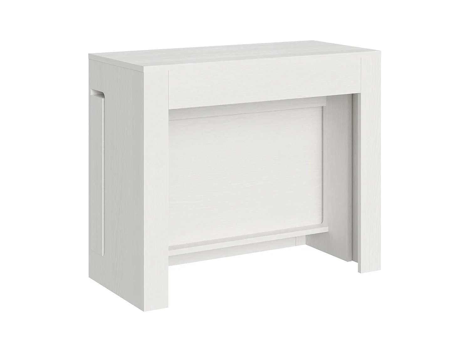 Console extensible 90x42/302 cm Evolve Frêne Blanc rallonges internes
