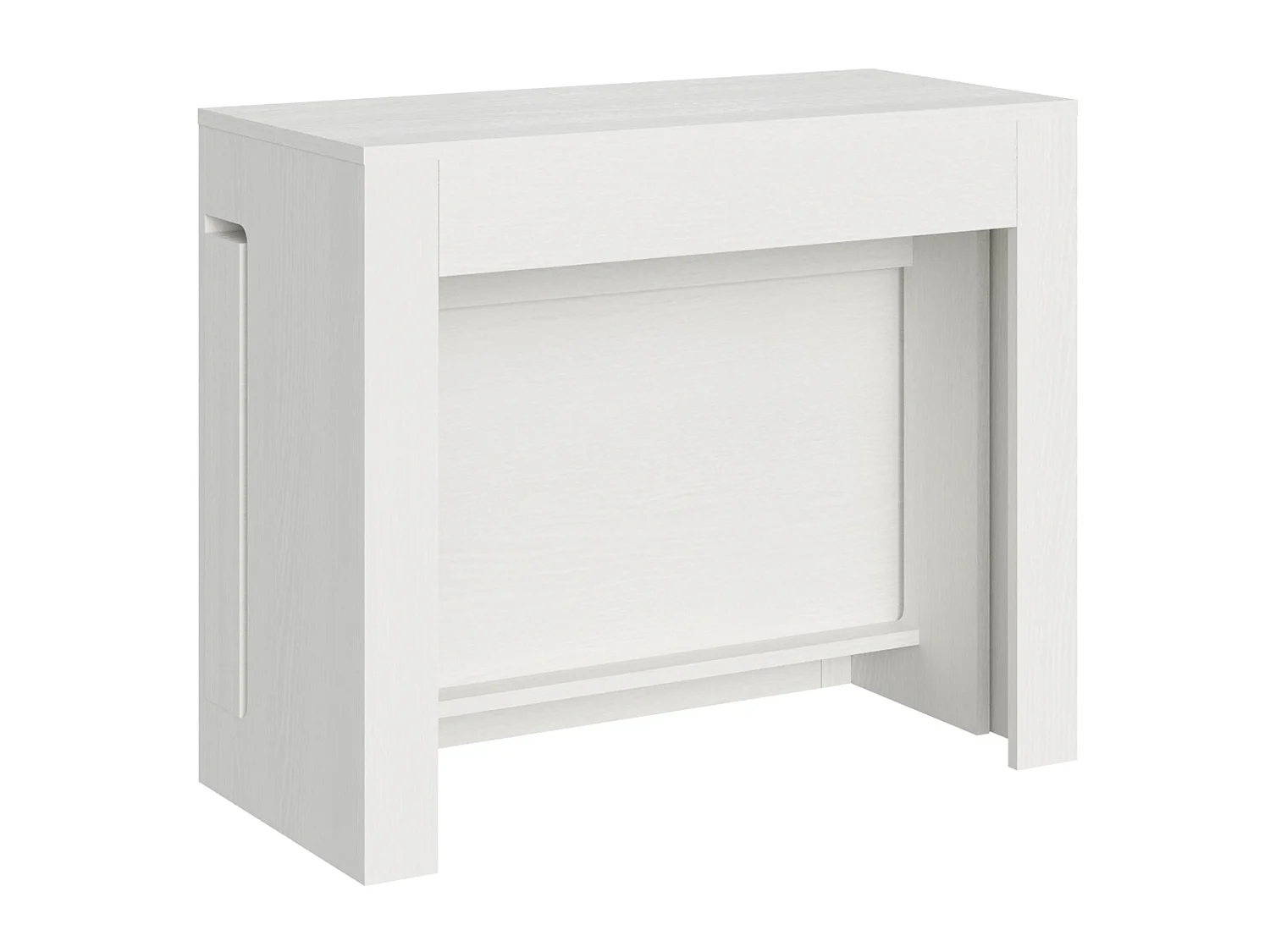 Console extensible 90x42/302 cm Evolve frêne blanc rallonges internes