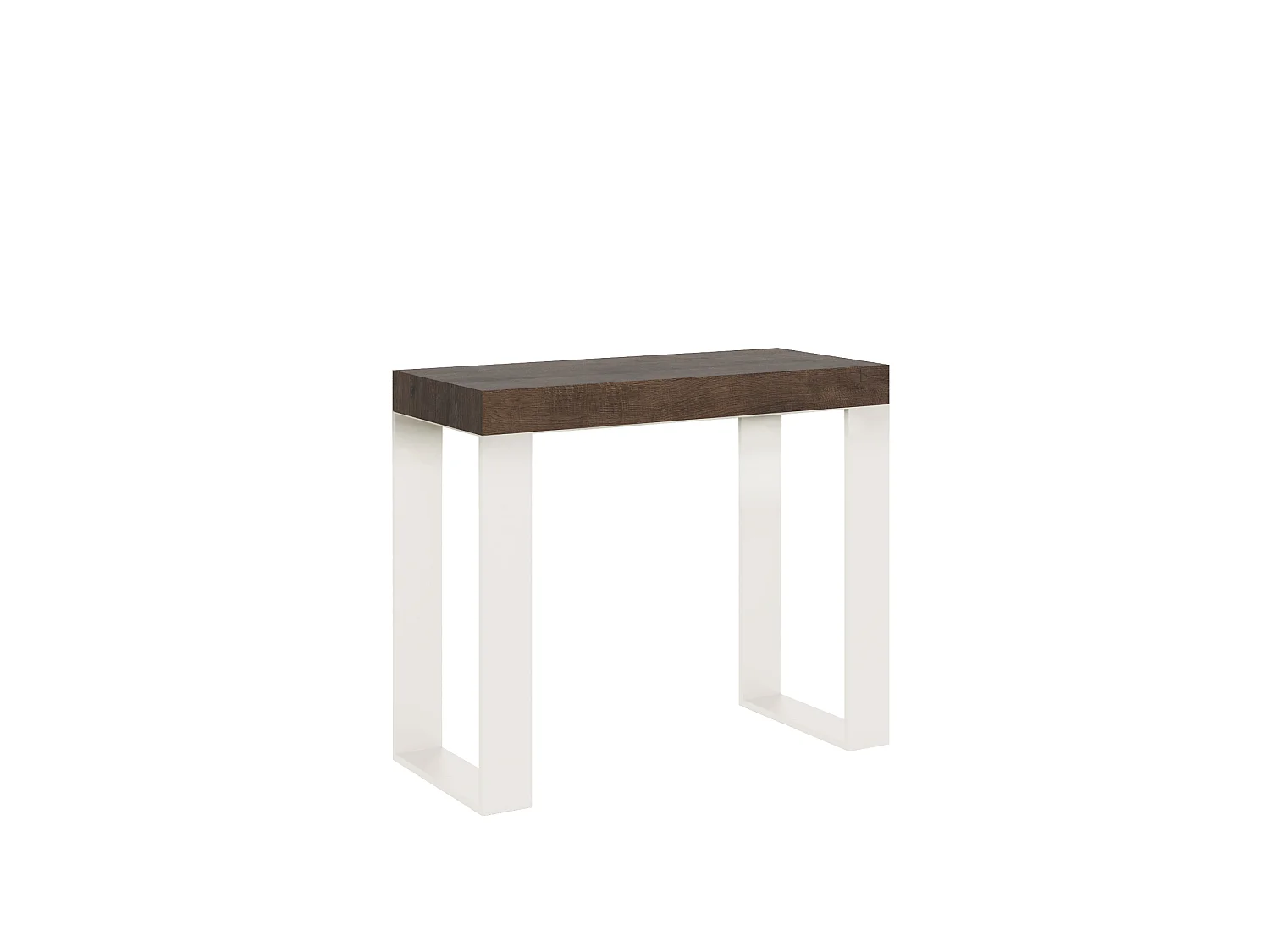 Uitschuifbare sidetable 90x40/196 cm Tecno Small cement met wit frame
