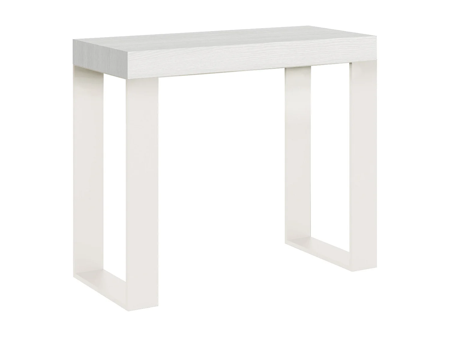 Consola extensible 90x40/300 cm Tecno fresno blanco estructura blanca