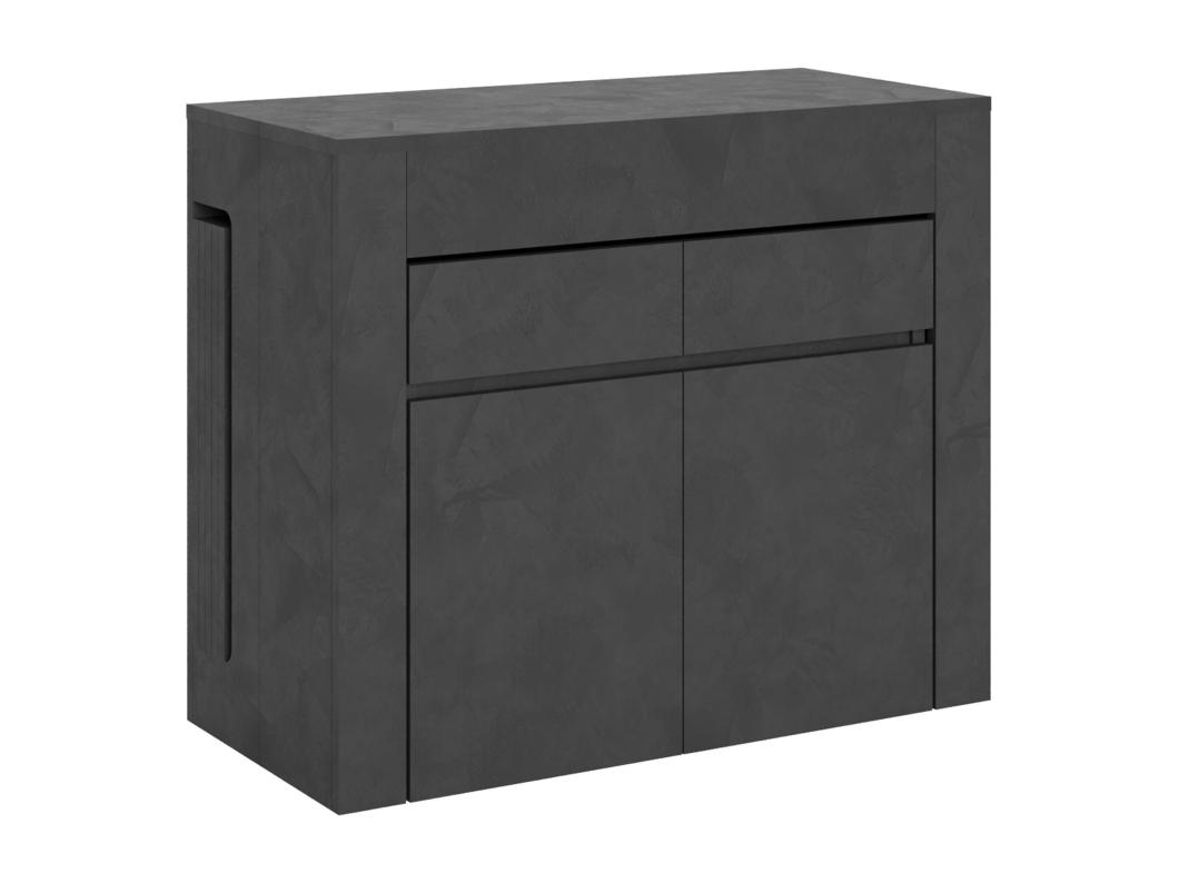 Consolle allungabile 90x42/302 cm Evolve Antracite Spatolato con panca inferiore e superiore