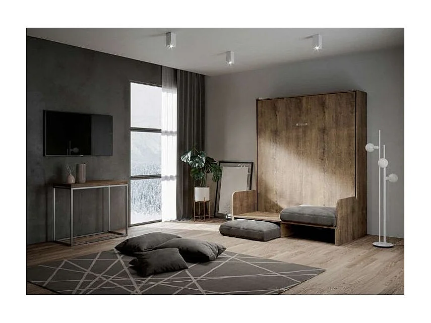 Cama 120 Kentaro sofá dobrável vertical Nogueira