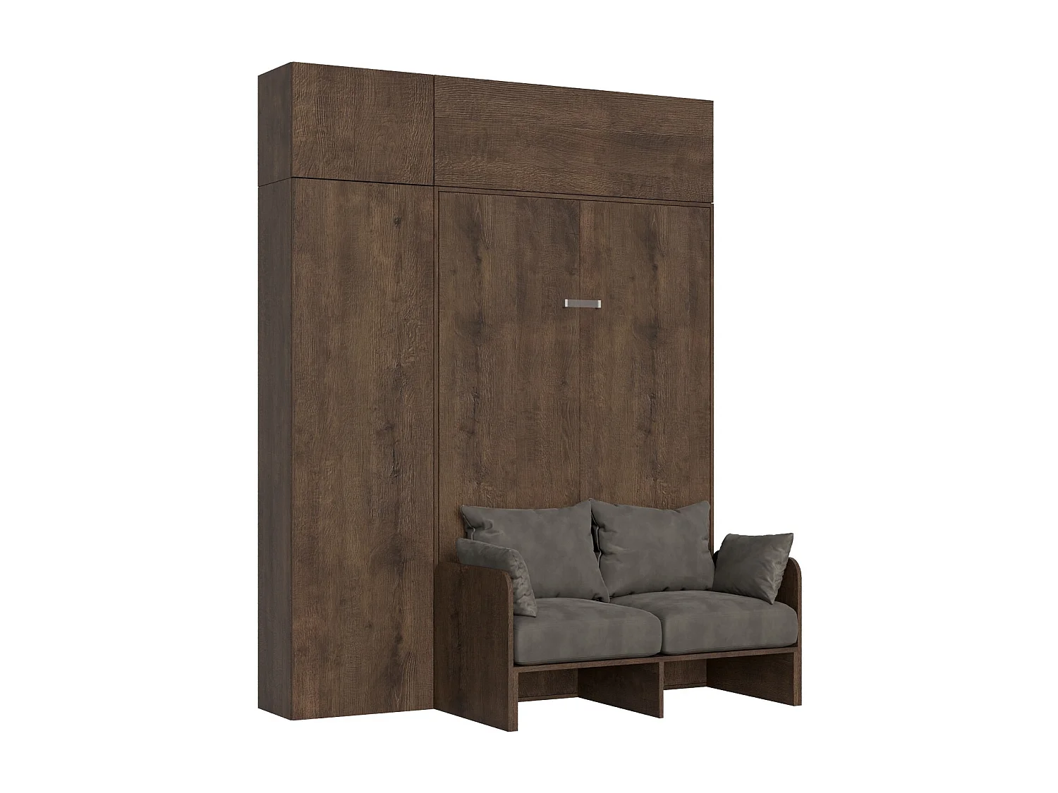 Cama 120 Sofà Kentaro Noce com coluna - móvel suspenso - móvel suspenso acima da coluna