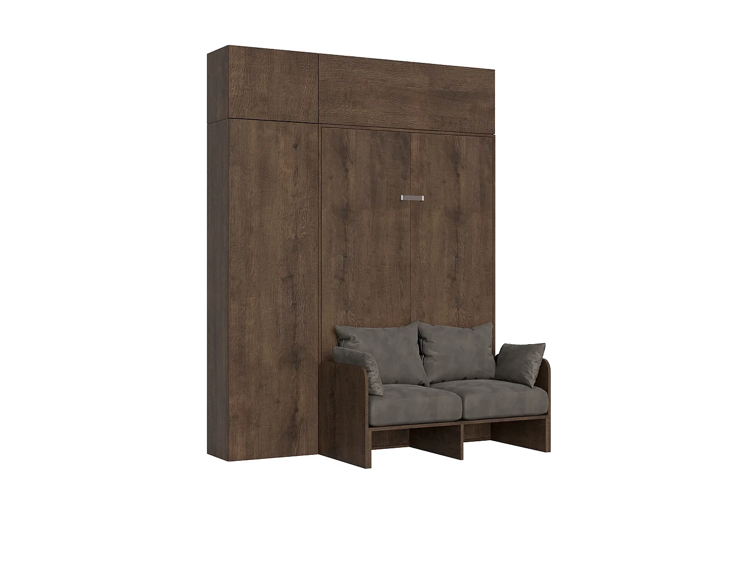 Bed 140 Sofa Kentaro Noce met kolom - hangend wandmeubel - wandmeubel boven kolom