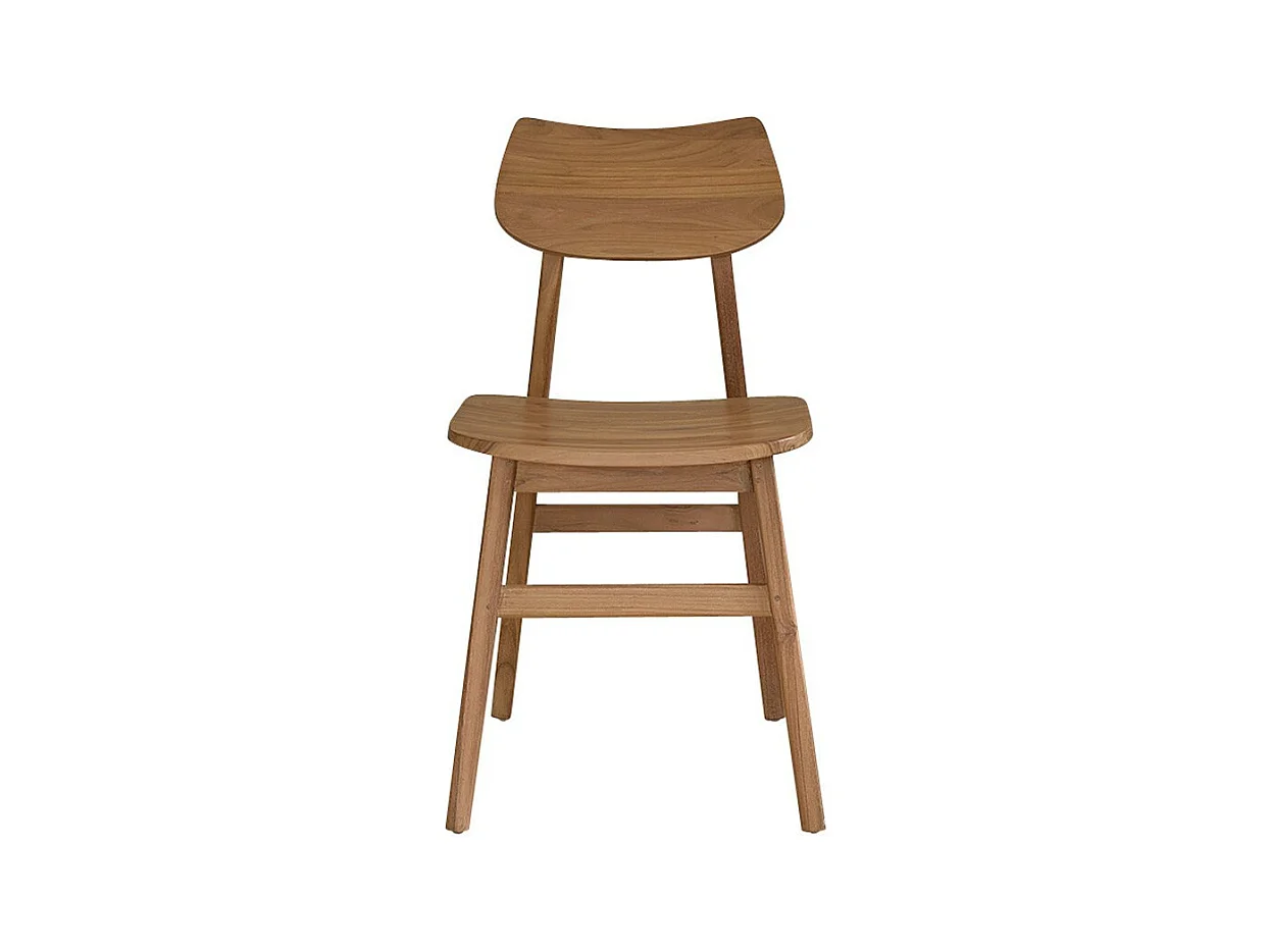 Chaise en bois de teck massif naturel