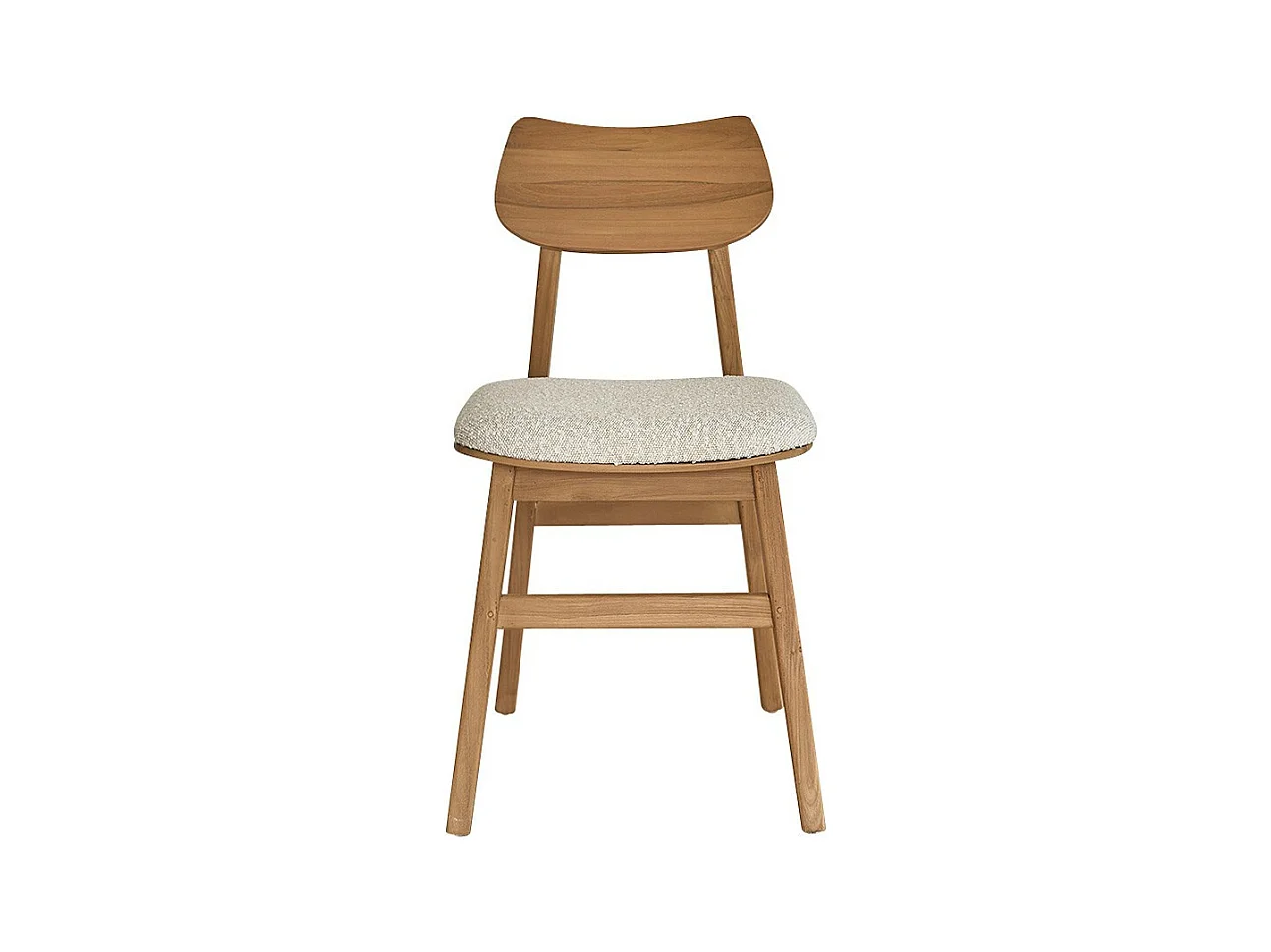 Chaise en teck massif assise bouclette