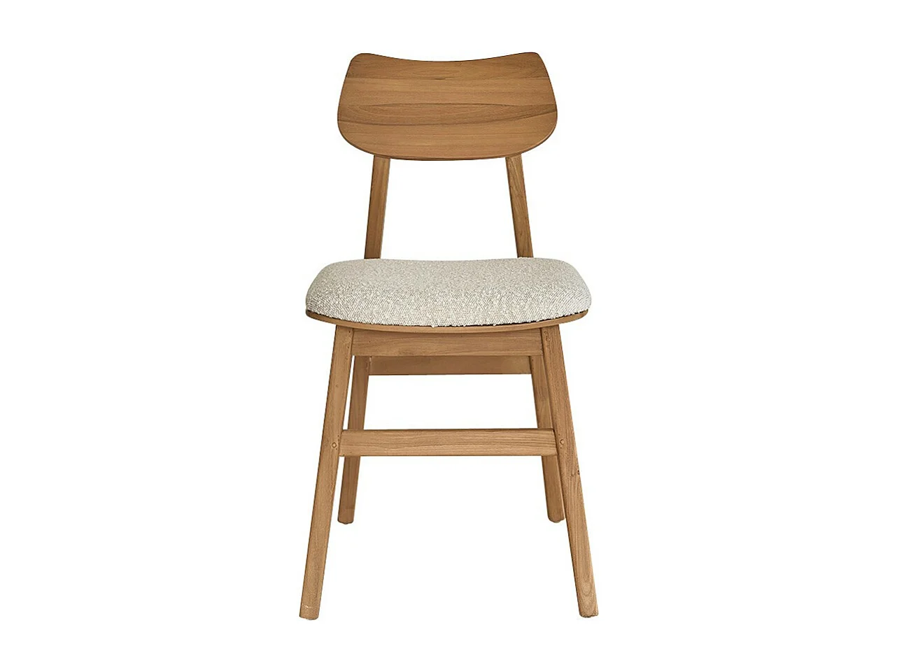 Chaise en teck massif assise bouclette