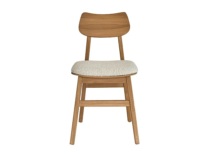 Chaise en teck massif assise bouclette