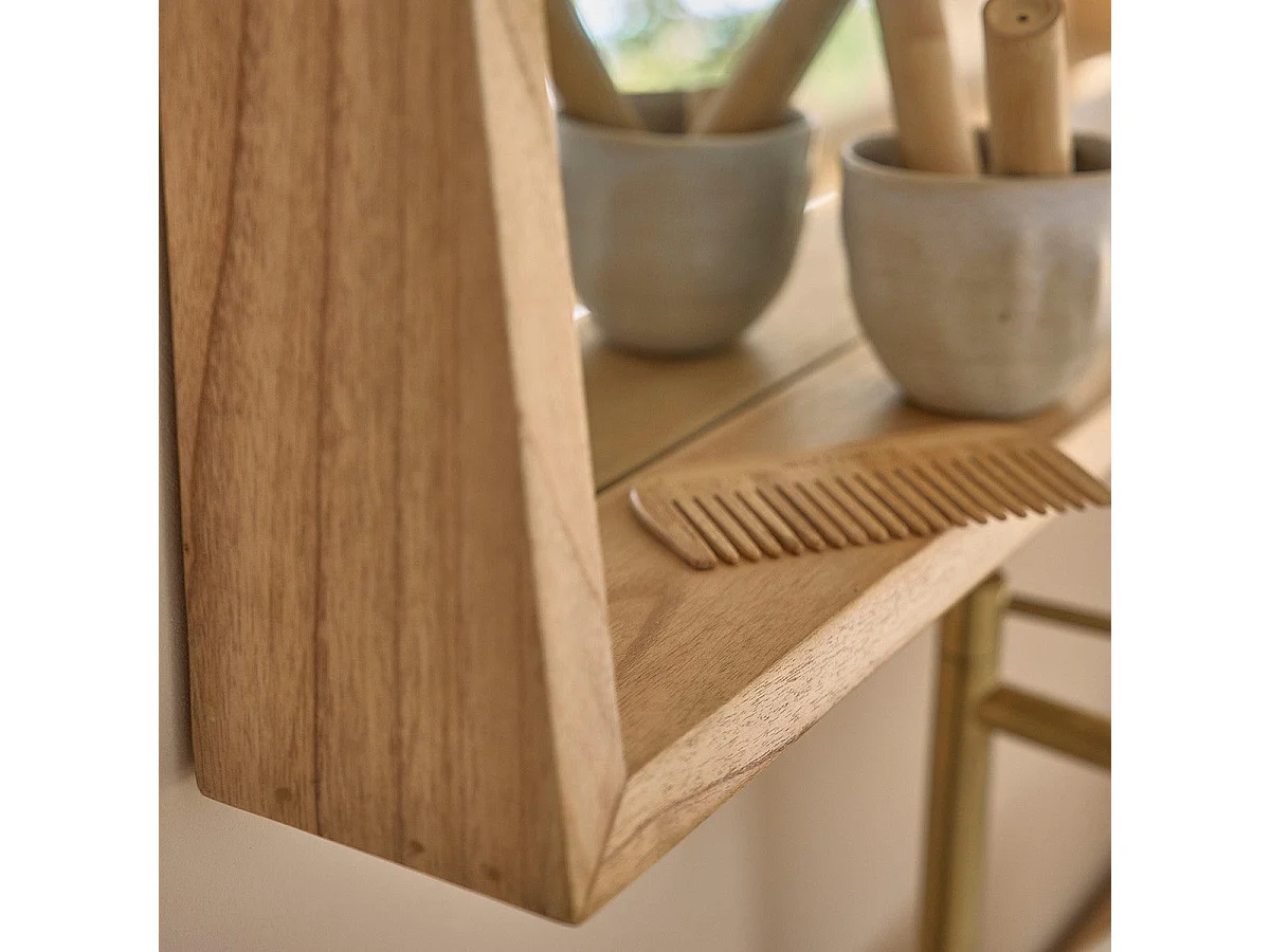 Panca da giardino in teak massello e corda beige