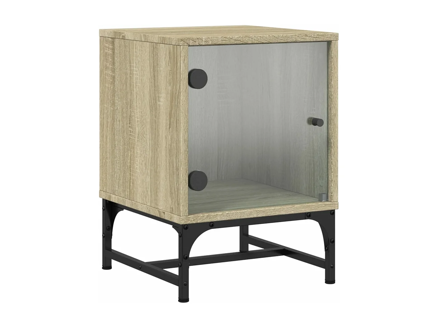 Mesa cabeceira c/ portas vidro 2 pcs 35x37x50cm carvalho sonoma PT98195