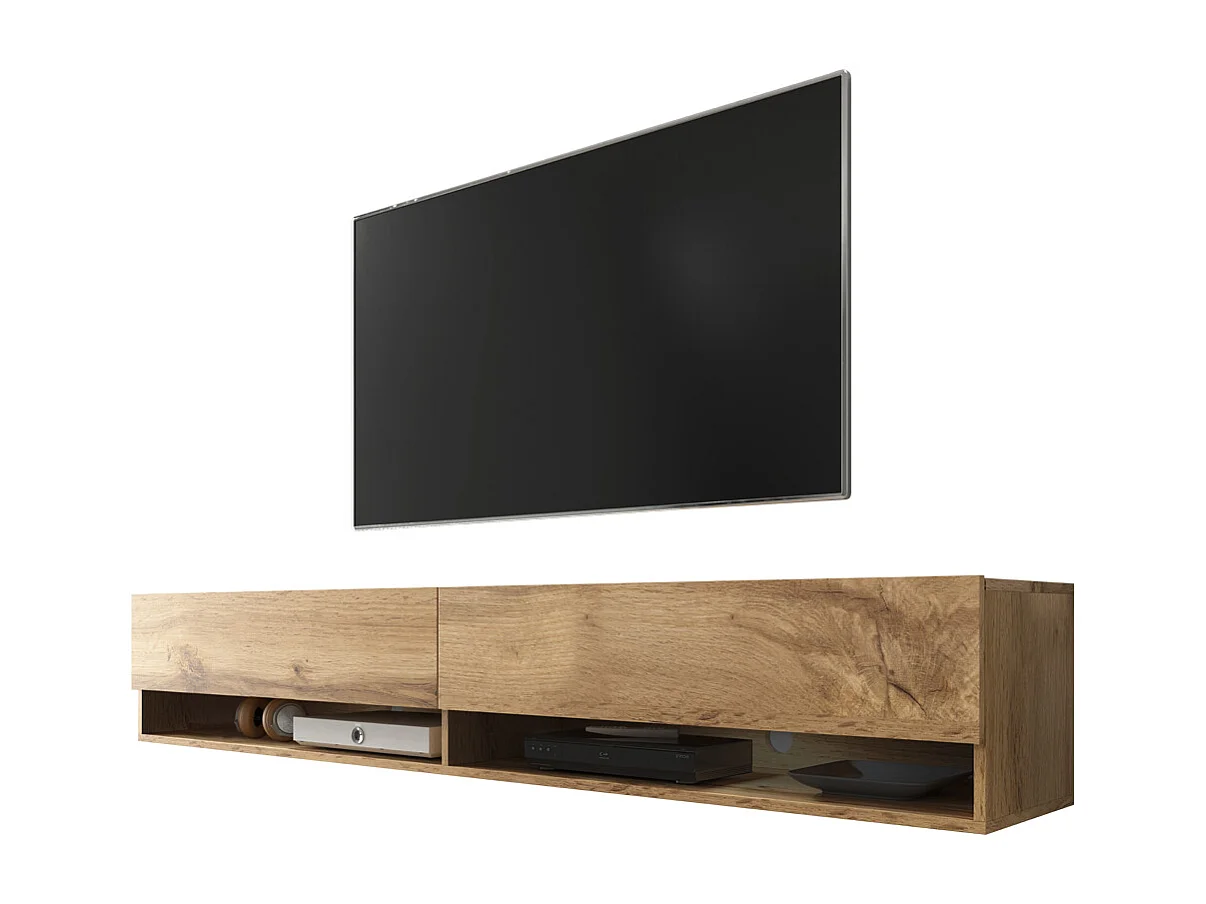 Meuble TV - 180 cm - chêne wotan - sans LED - WANDER