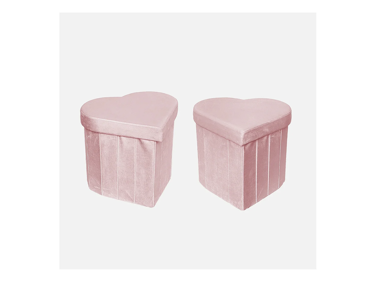 Taburete infantil en forma de corazón, set de 2 rosa