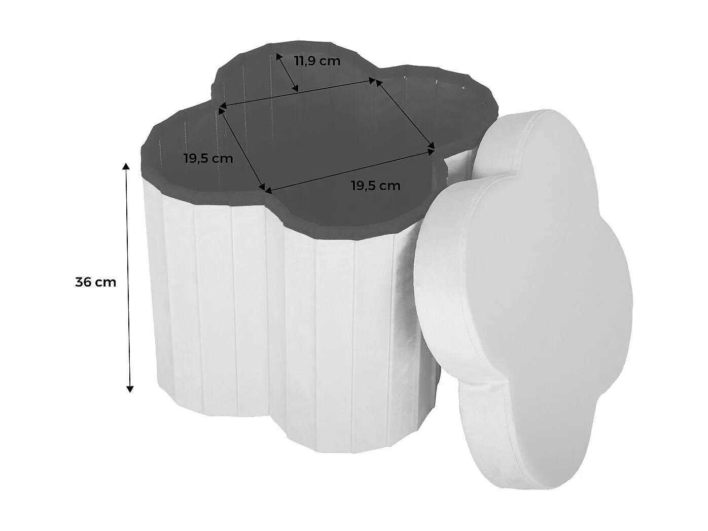 Taburete infantil plegable de terciopelo, set de 2 beige