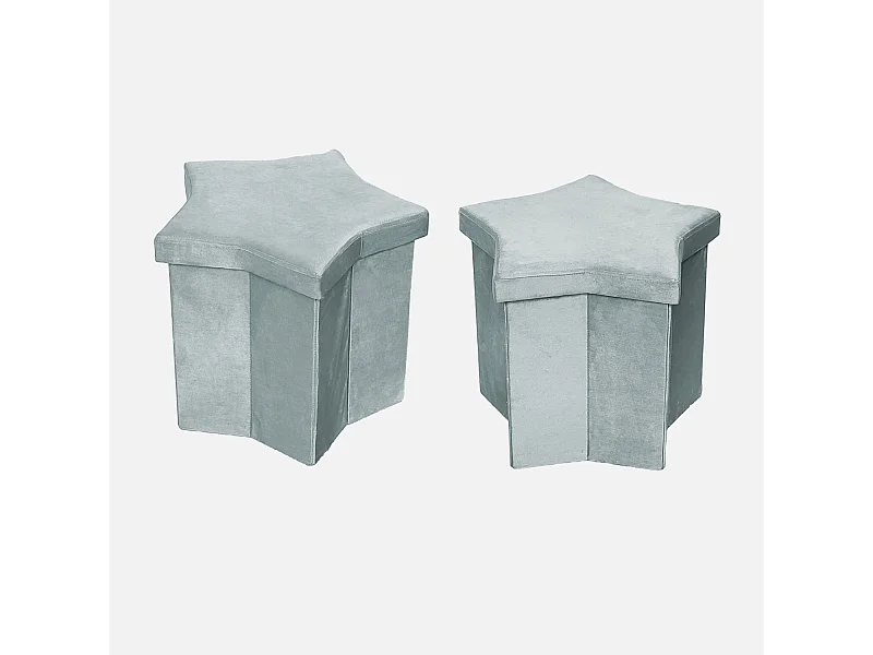 Taburete infantil estrella plegable, set de 2 gris