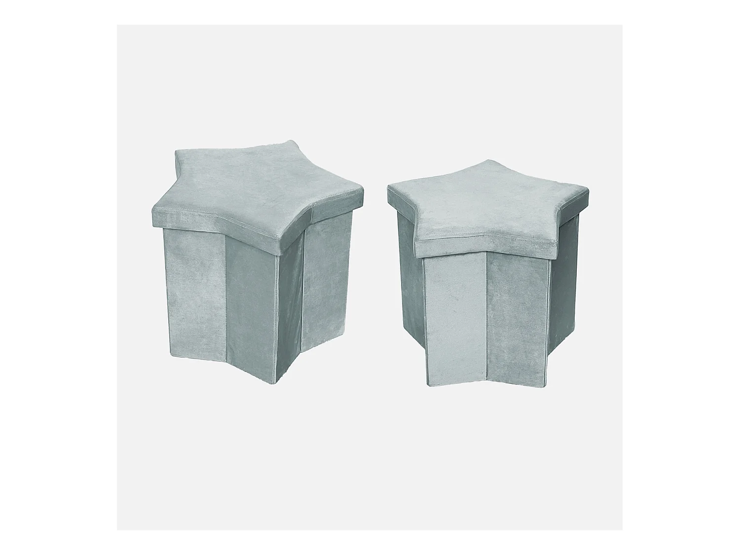 Taburete infantil estrella plegable, set de 2 gris