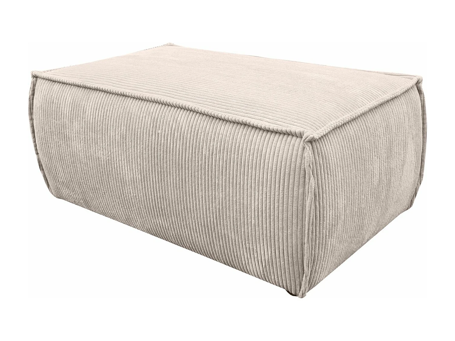 Pouf en Velours Côtelé Eva Beige