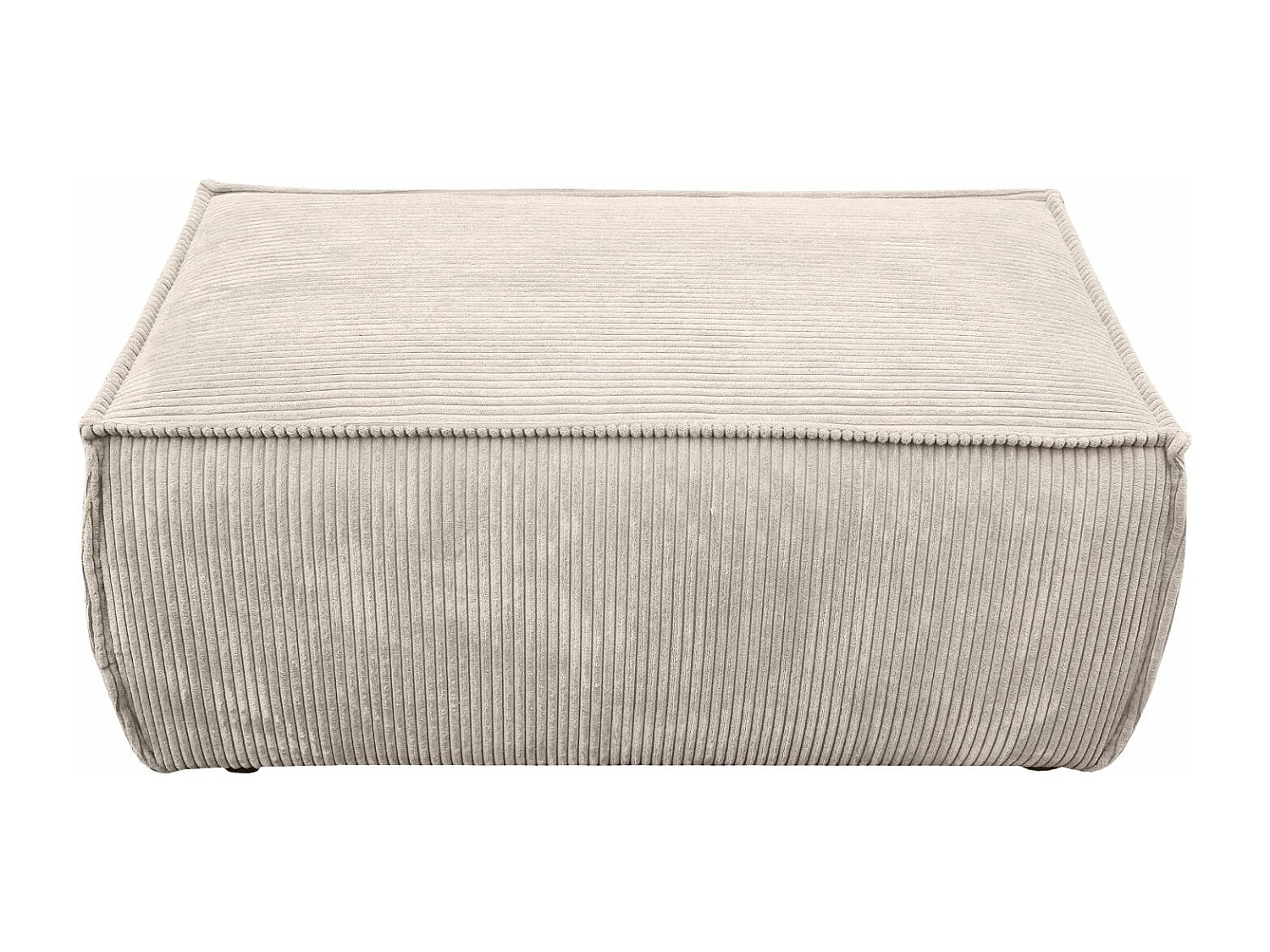 Pouf en Velours Côtelé Eva Beige