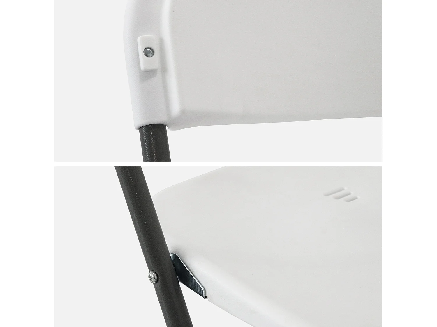 Set 2 tavoli pieghevoli per eventi in plastica con 12 sedie Bianco - 180x69.5x73.5 cm