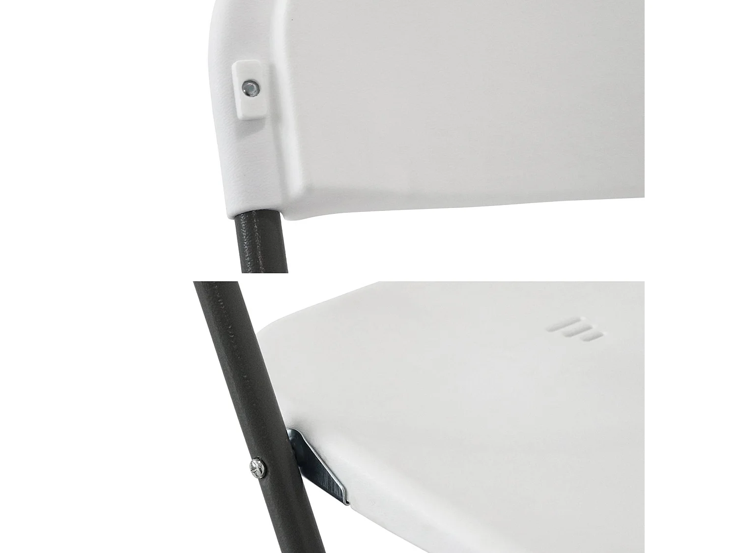 Set 2 tavoli pieghevoli per eventi in plastica con 12 sedie Bianco - 180x69.5x73.5 cm