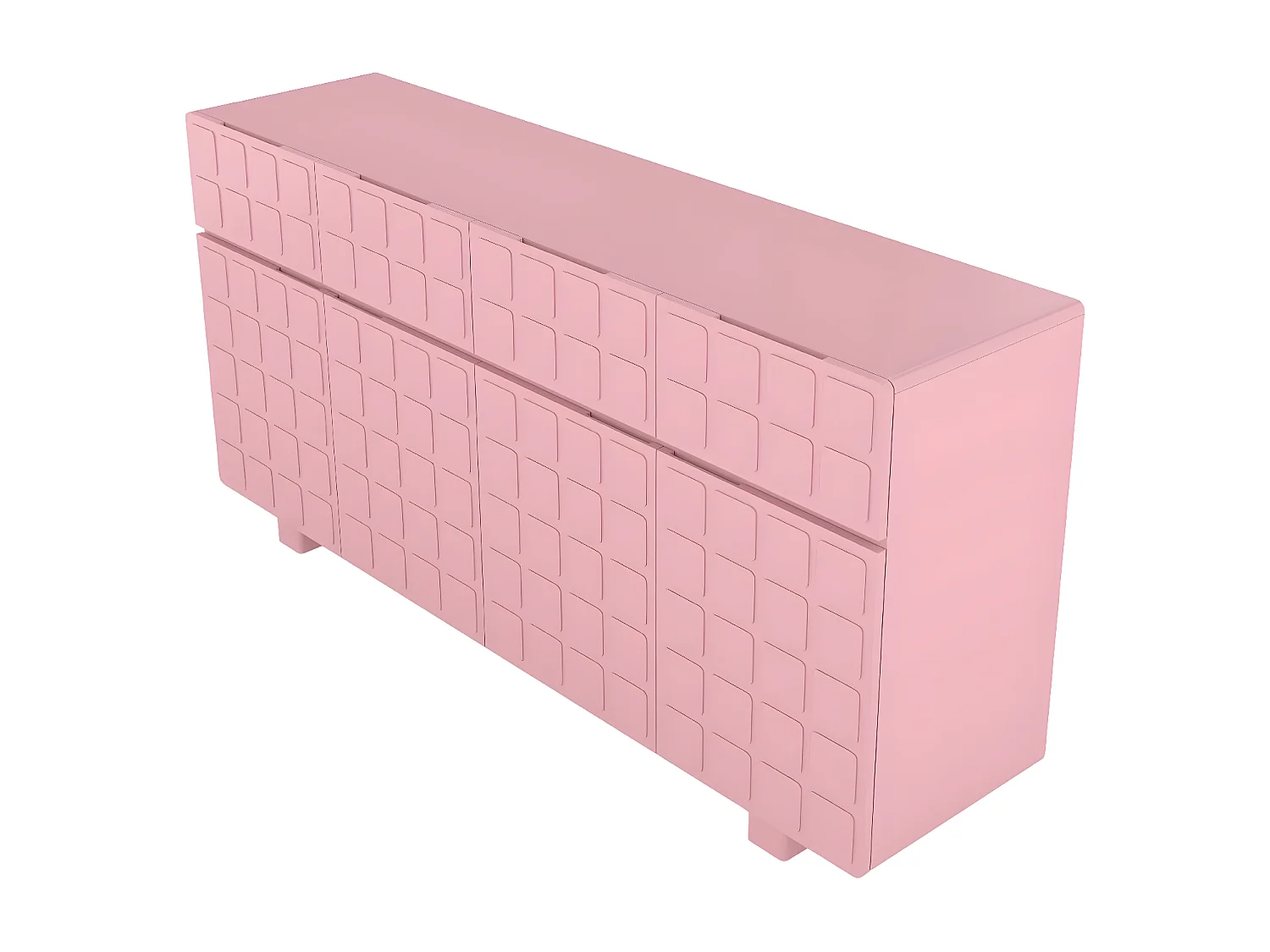 Sideboard Cubo long, geometrische 3d fronten, 169 cm, rosa