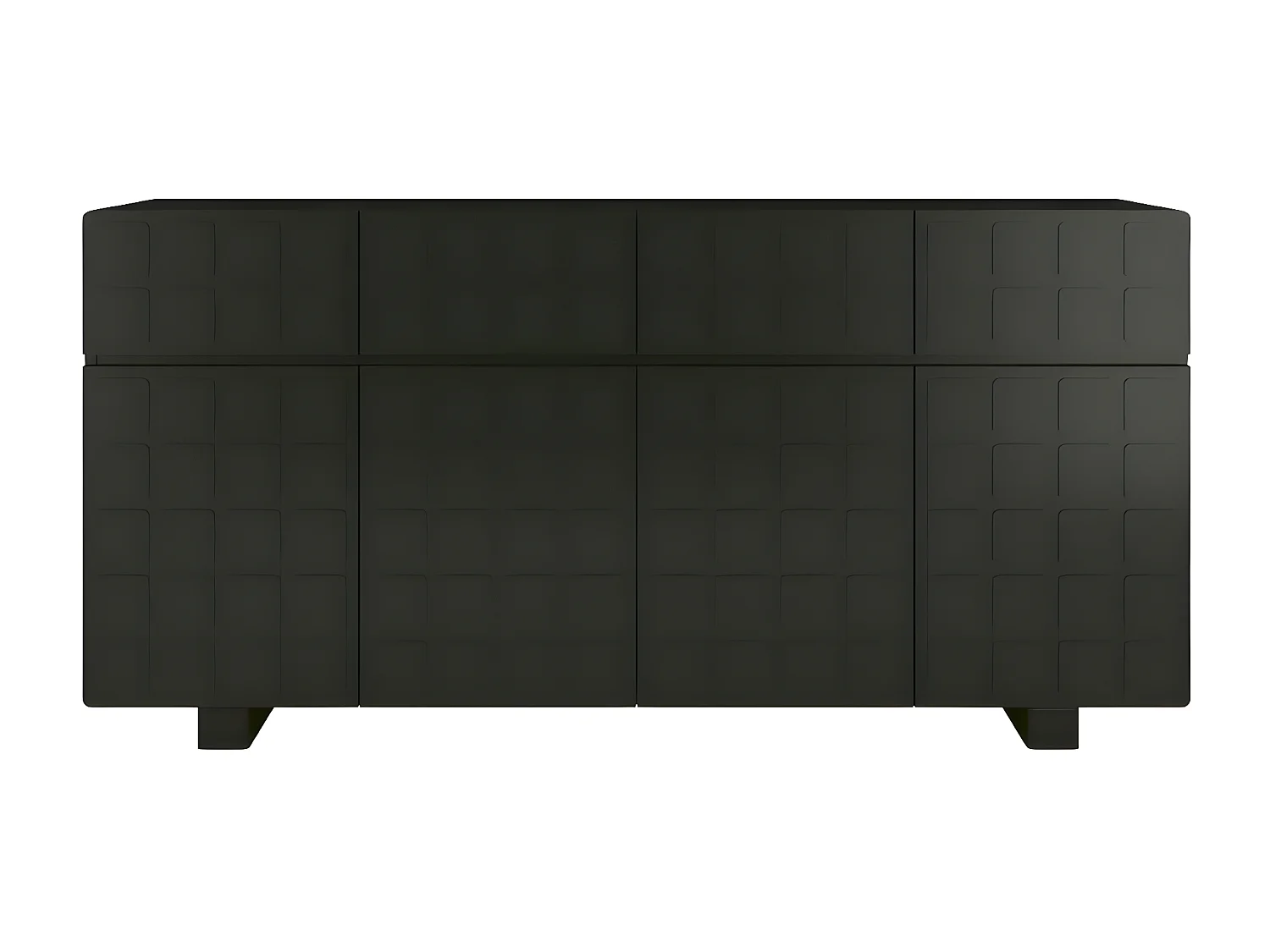 Sideboard Cubo long, geometrische 3d fronten, 169 cm, schwarz