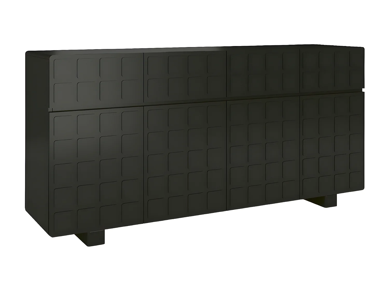 Sideboard Cubo long, geometrische 3d fronten, 169 cm, schwarz