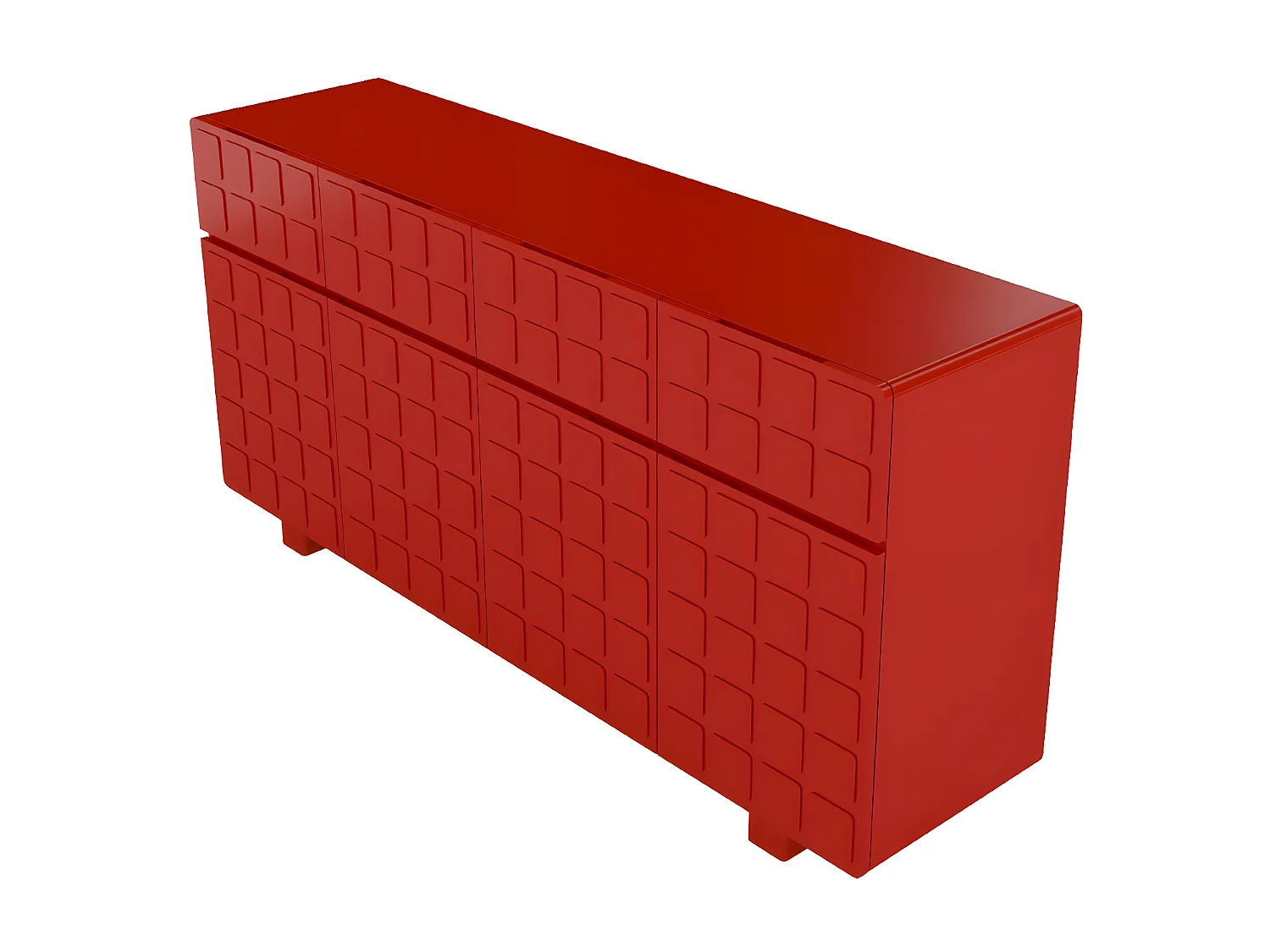 Komoda z frontami 3D Skandica CUBO LONG / bordowy / 169cm