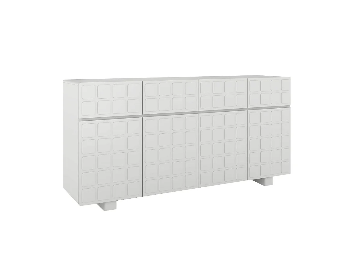 Sideboard Cubo long, geometrische 3d fronten, 169 cm, grau