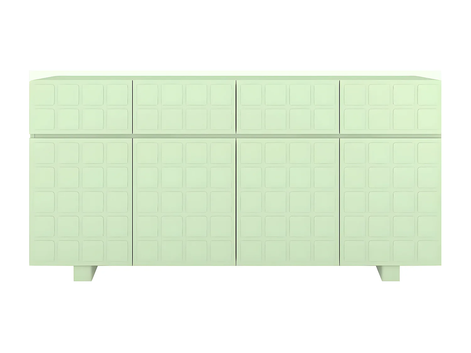 Sideboard Cubo long, geometrische 3d fronten, 169 cm, grün
