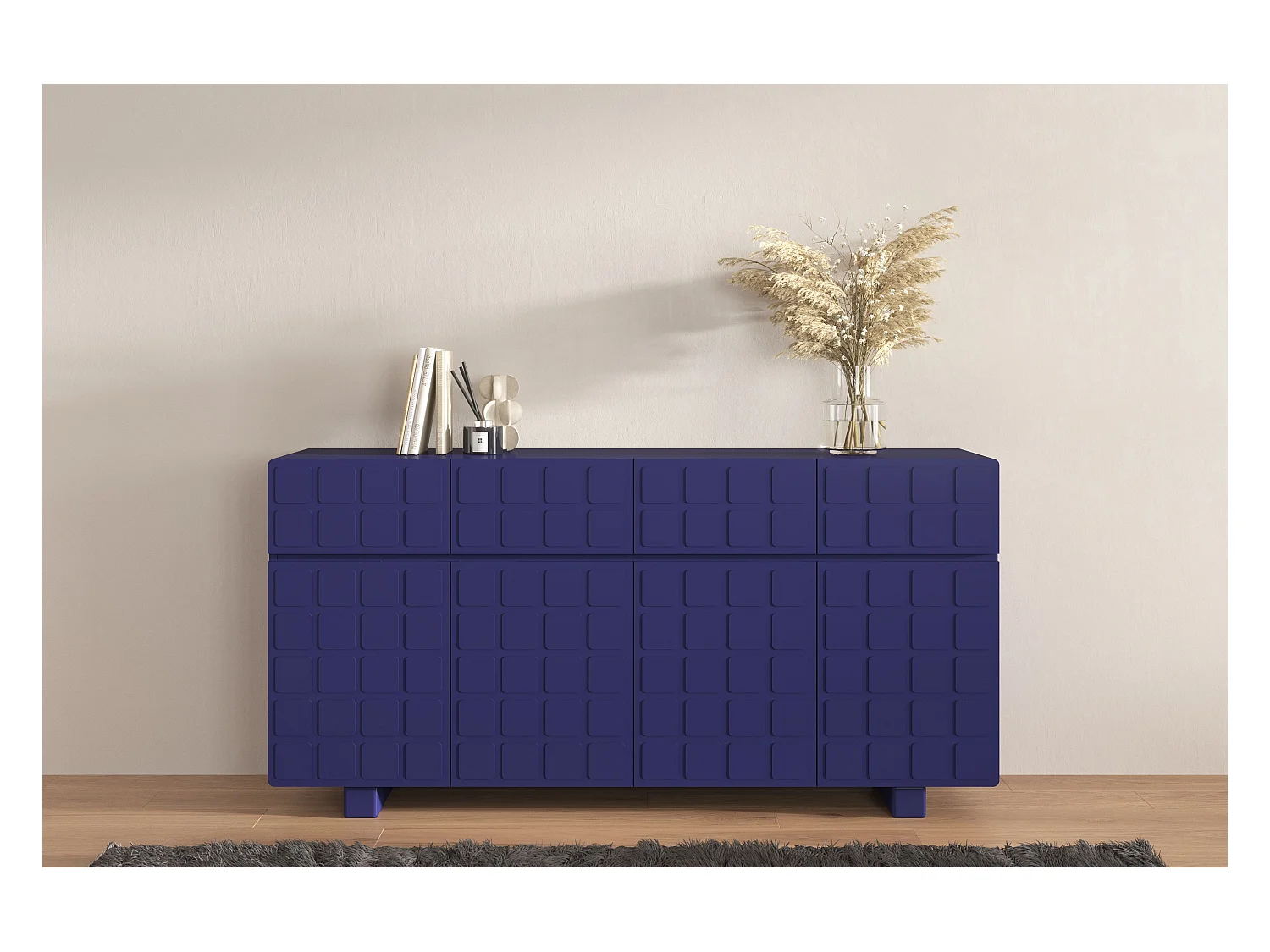 Komoda z frontami 3D Skandica CUBO LONG / granatowy / 169cm