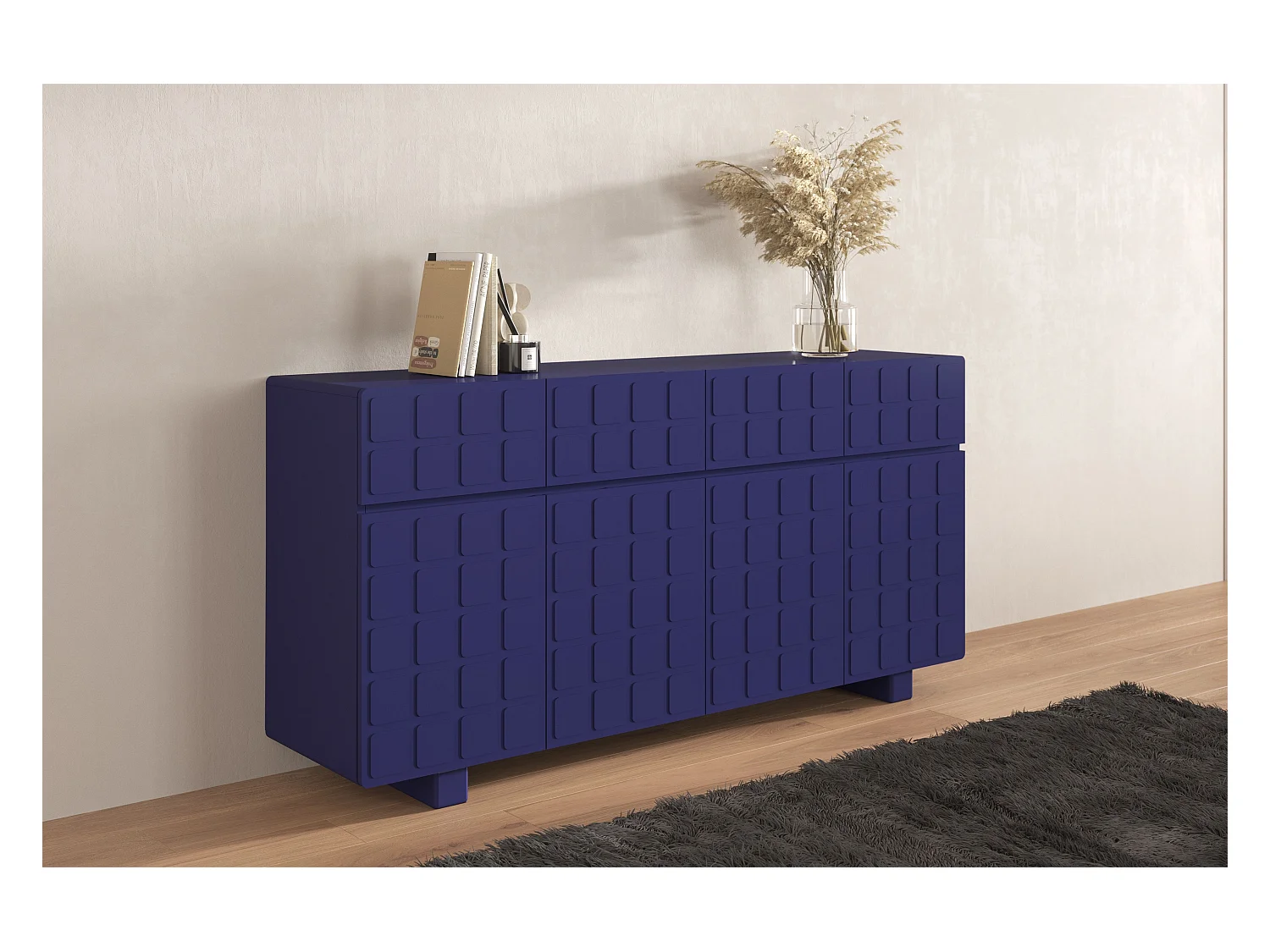 Komoda z frontami 3D Skandica CUBO LONG / granatowy / 169cm