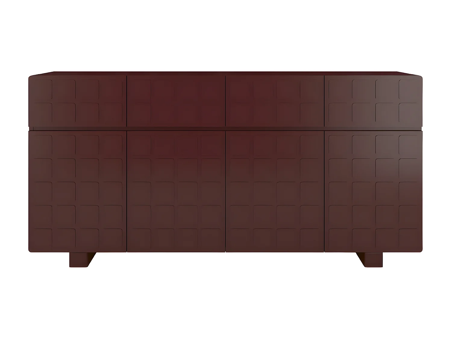 Sideboard Cubo long, geometrische 3d fronten, 169 cm, mahagonifarbe