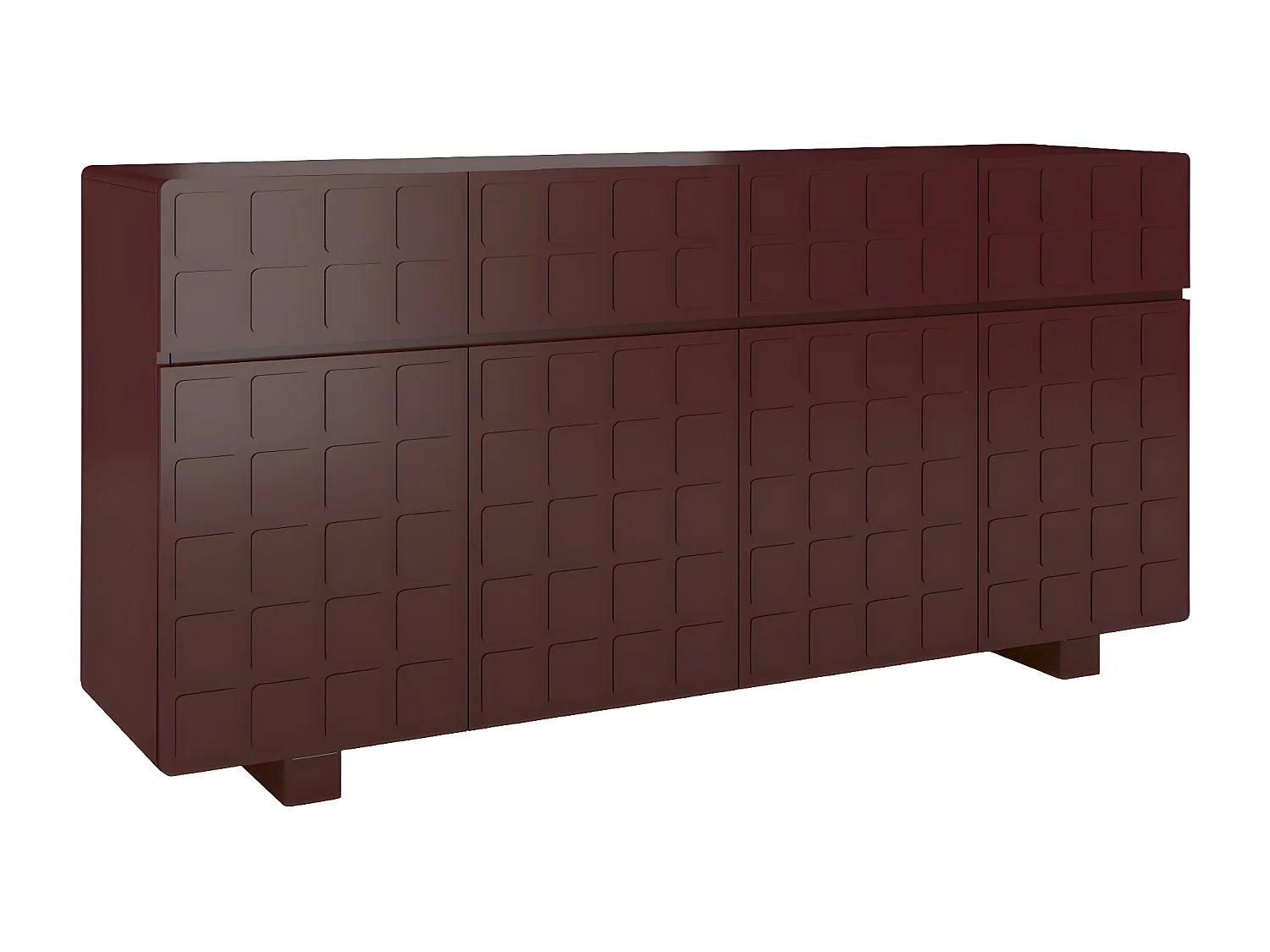 Sideboard Cubo long, geometrische 3d fronten, 169 cm, mahagonifarbe