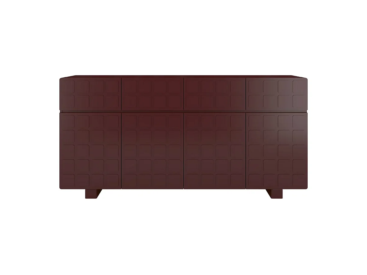 Buffet moderne Skandica CUBO LONG avec façades 3D / couleur acajou / largeur 169 cm