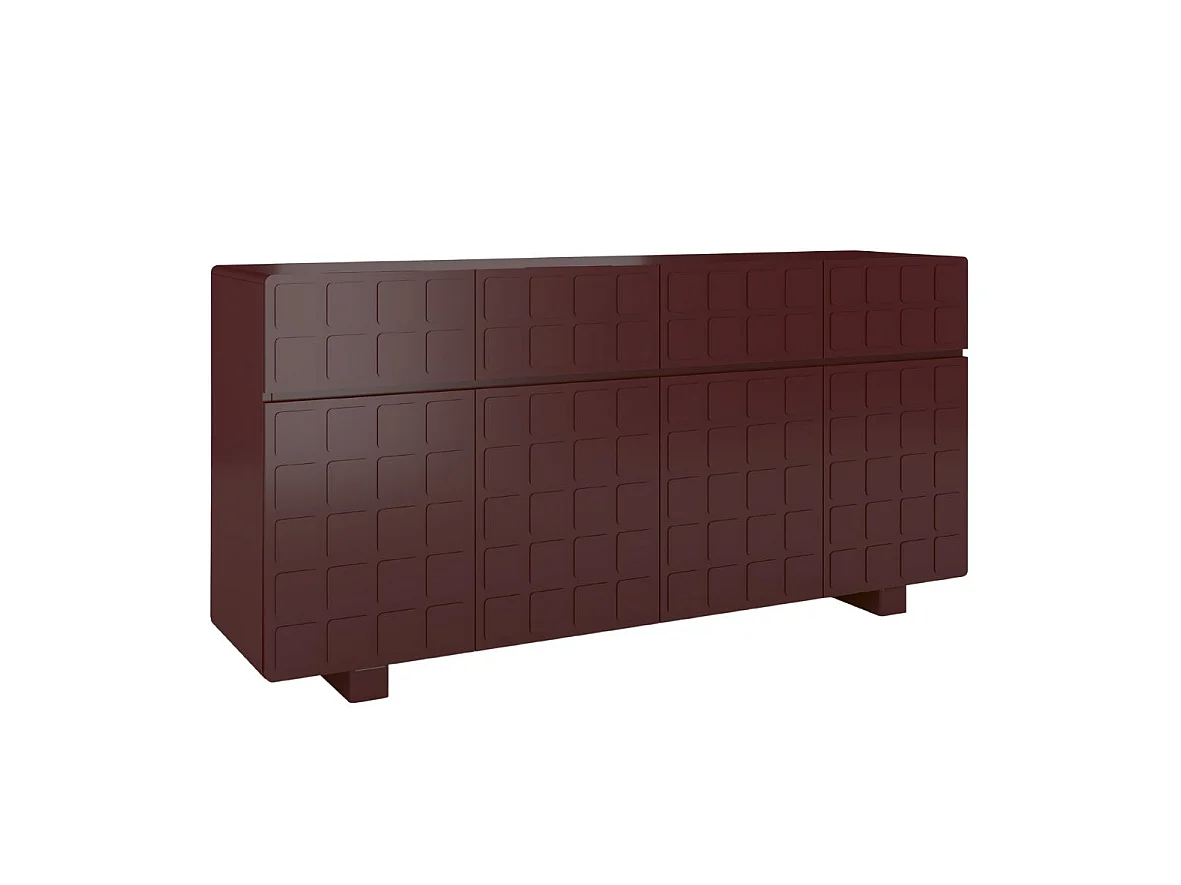Buffet moderne Skandica CUBO LONG avec façades 3D / couleur acajou / largeur 169 cm