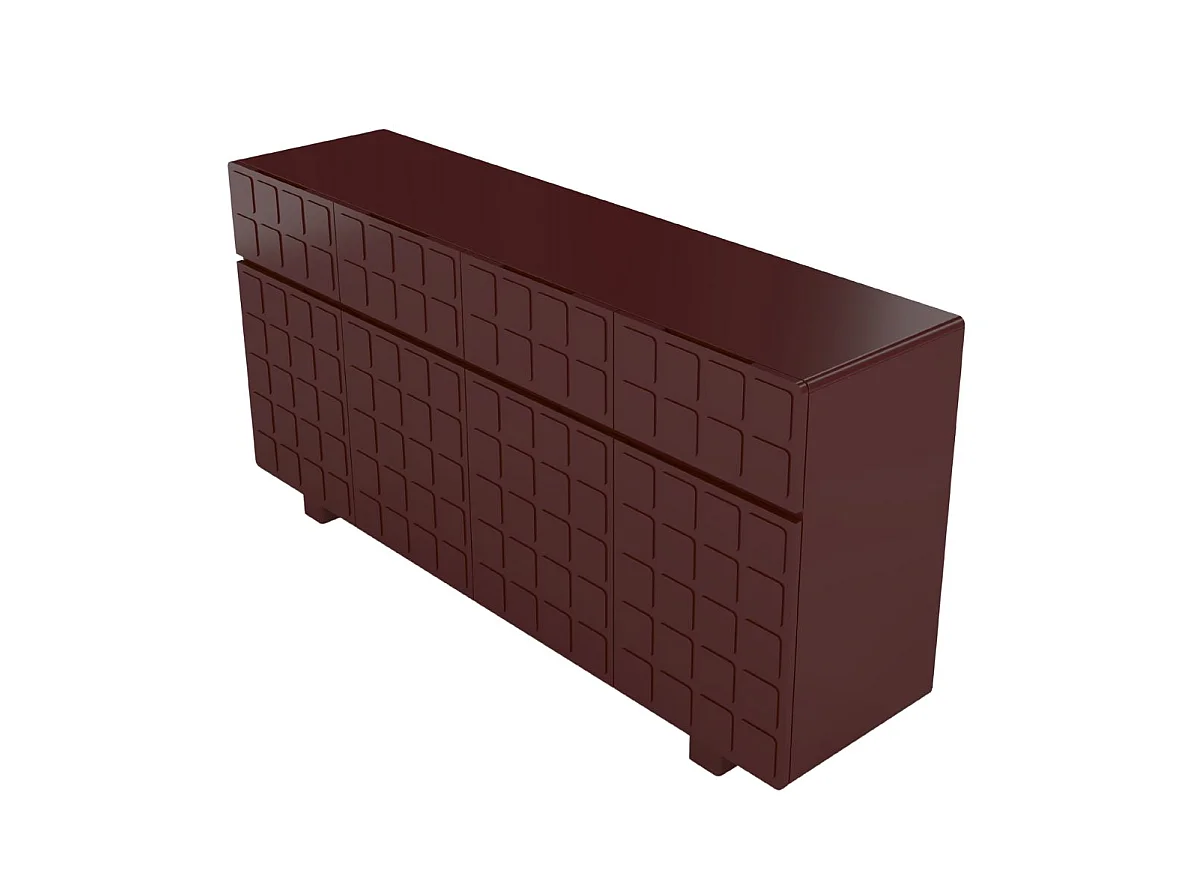 Buffet moderne Skandica CUBO LONG avec façades 3D / couleur acajou / largeur 169 cm