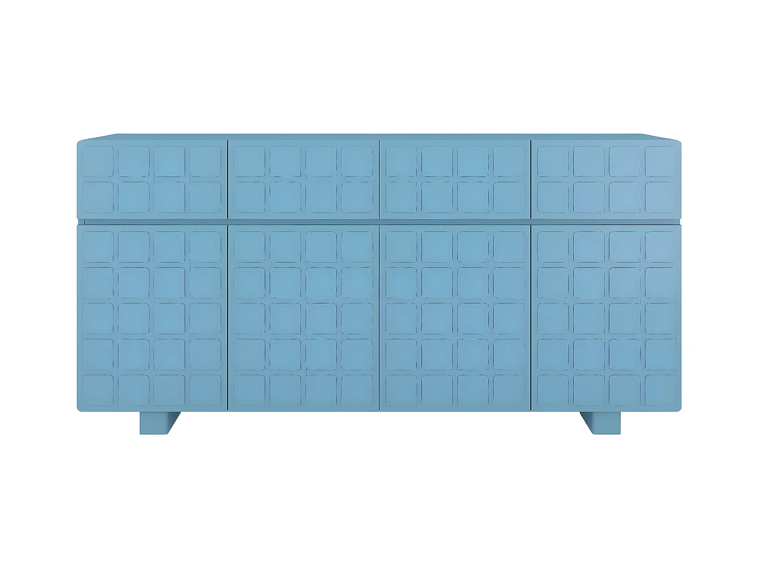 Buffet moderne Skandica CUBO LONG avec façades 3D / couleur bleu pastel / largeur 169 cm