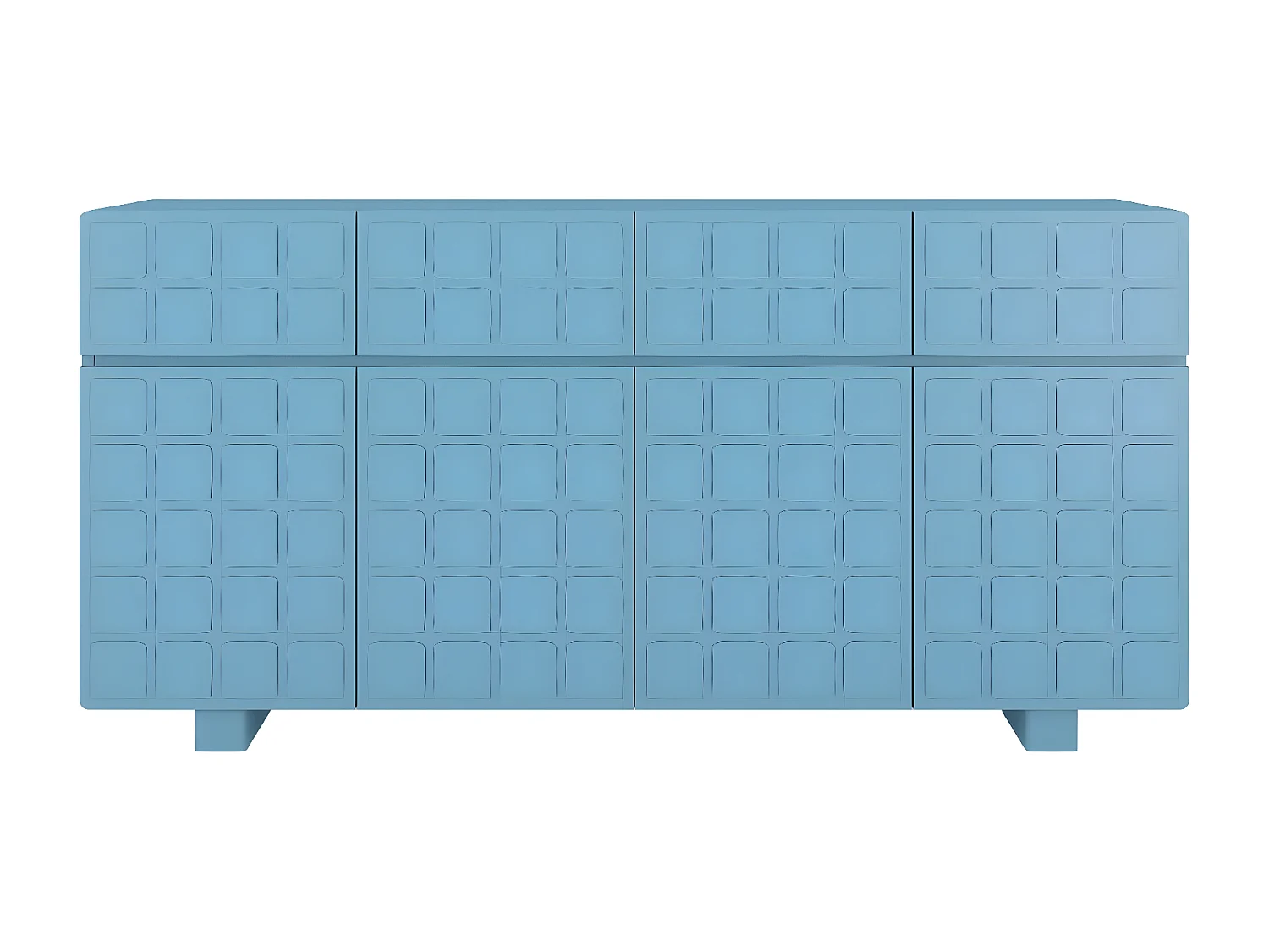 Buffet moderne Skandica CUBO LONG avec façades 3D / couleur bleu pastel / largeur 169 cm
