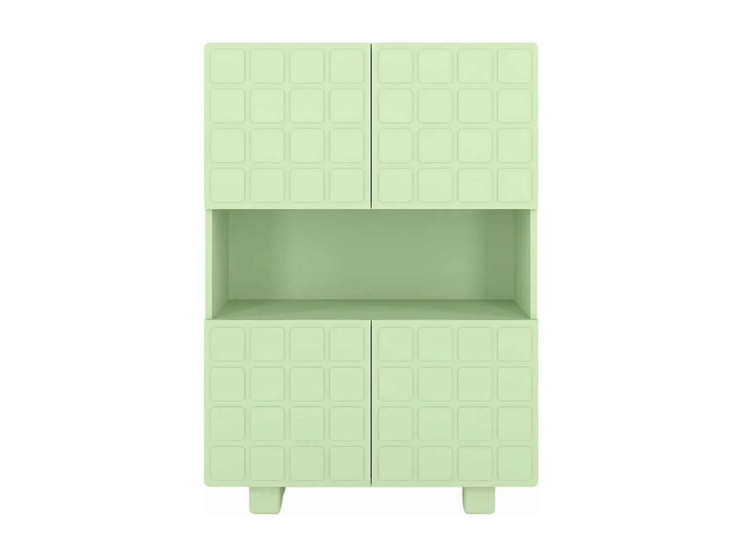 Highboard Cubo long, geometrische 3d fronten, 85 x 120 cm, grün