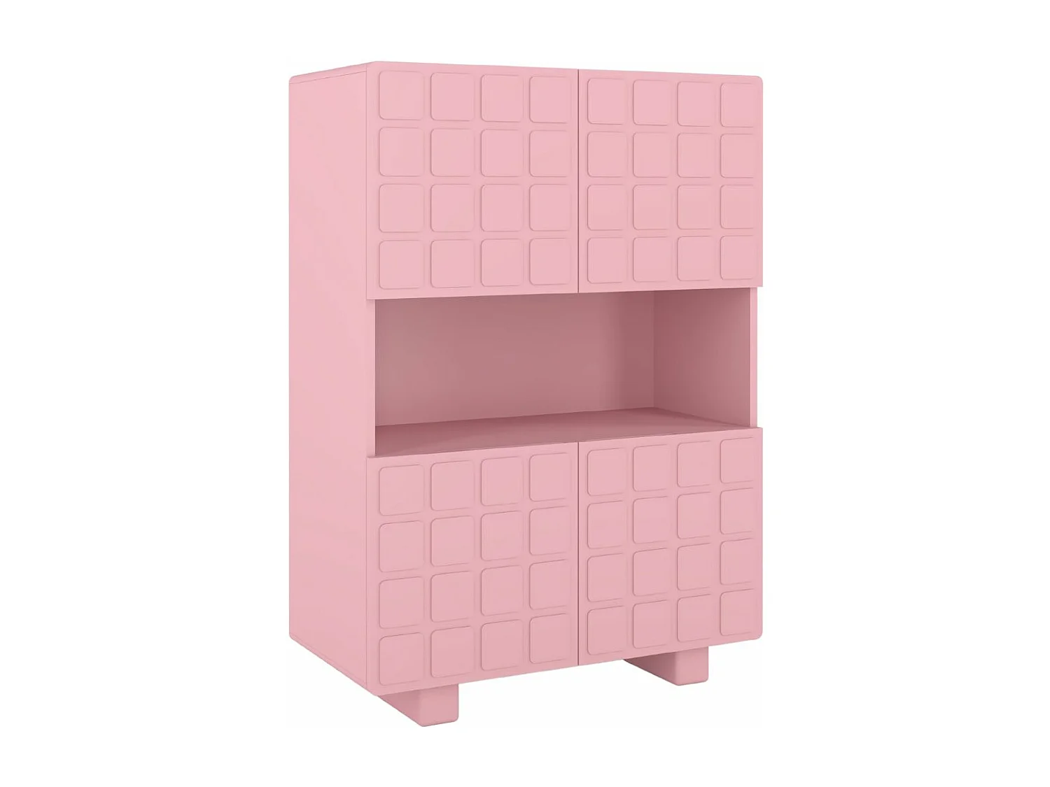 Highboard Cubo long, geometrische 3d fronten, 85 x 120 cm, rosa