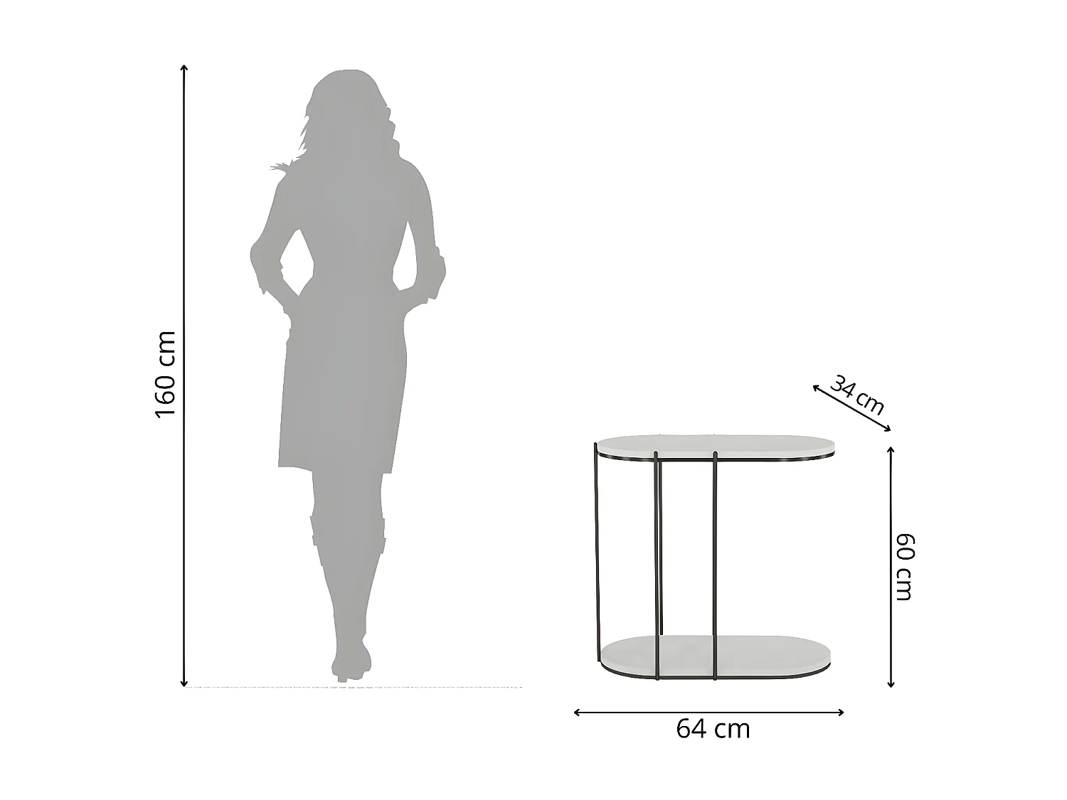 Table d'appoint Skandica LOCO sur une structure métallique / couleur gris laiteux