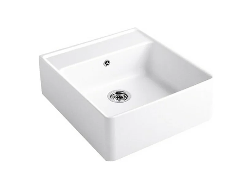 Evier timbre office VILLEROY ET BOCH Tradition 1 bac Blanc CeramicPlus avec vidage automatique