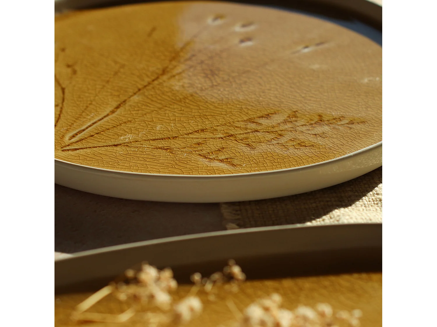 Ogo Living - Lot 6 Assiettes Plate Fle 26cm En Gres Moutarde