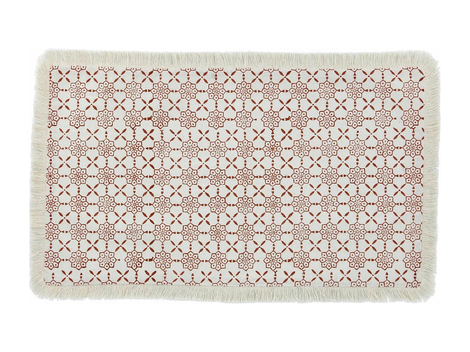 Now's Home - Lot 4 Sets Table Imp Terracota Coton/franges Double 48x28cm Hora