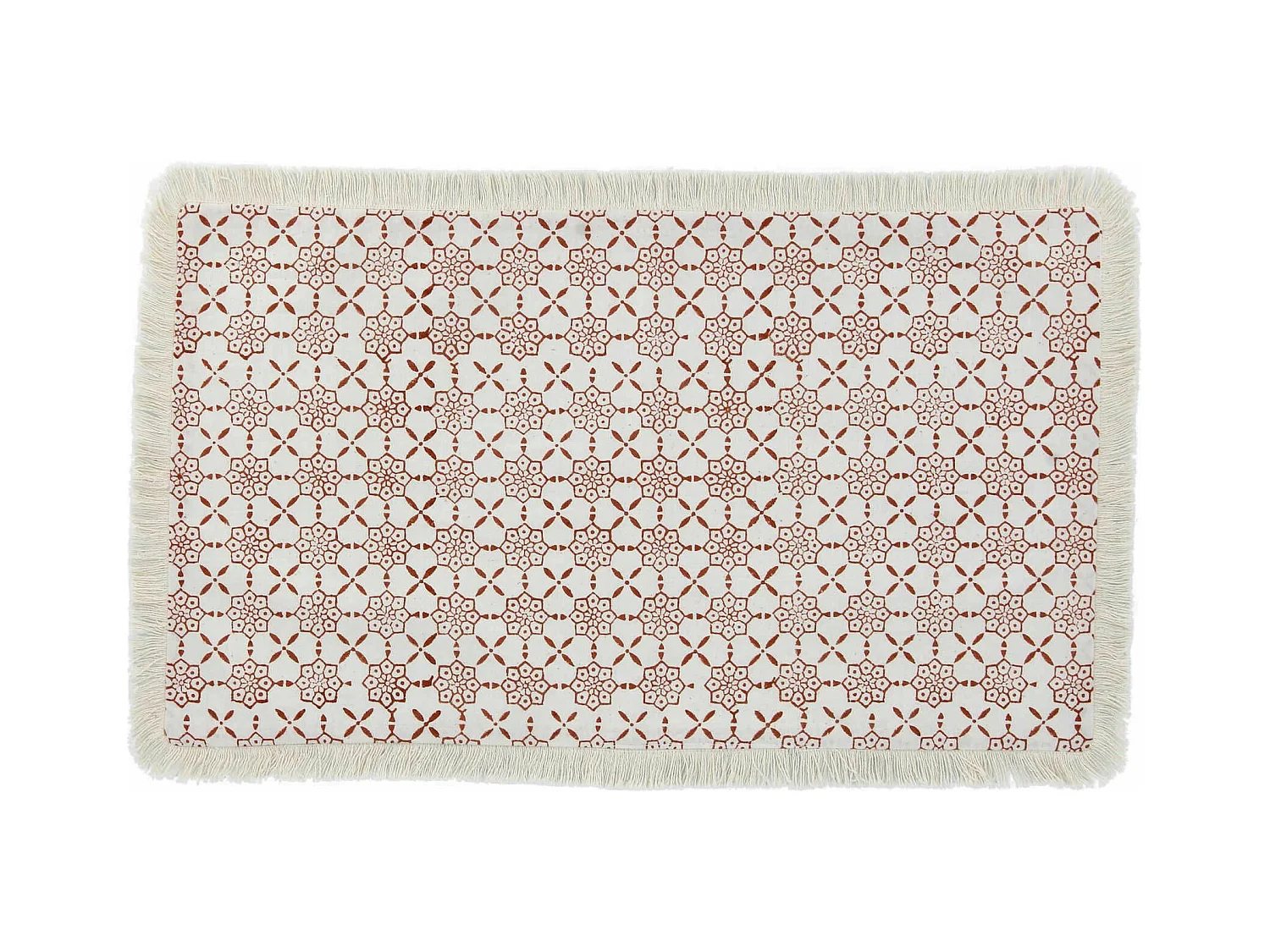 Now's Home - Lot 4 Sets Table Imp Terracota Coton/franges Double 48x28cm Hora